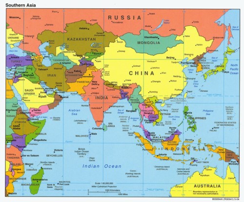 Imágenes de las banderas, mapas, paises y capitales de Asia