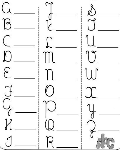 Alfabeto En Letra Cursiva Mayuscula Y Minuscula Abecedario Cursiva Y 3685
